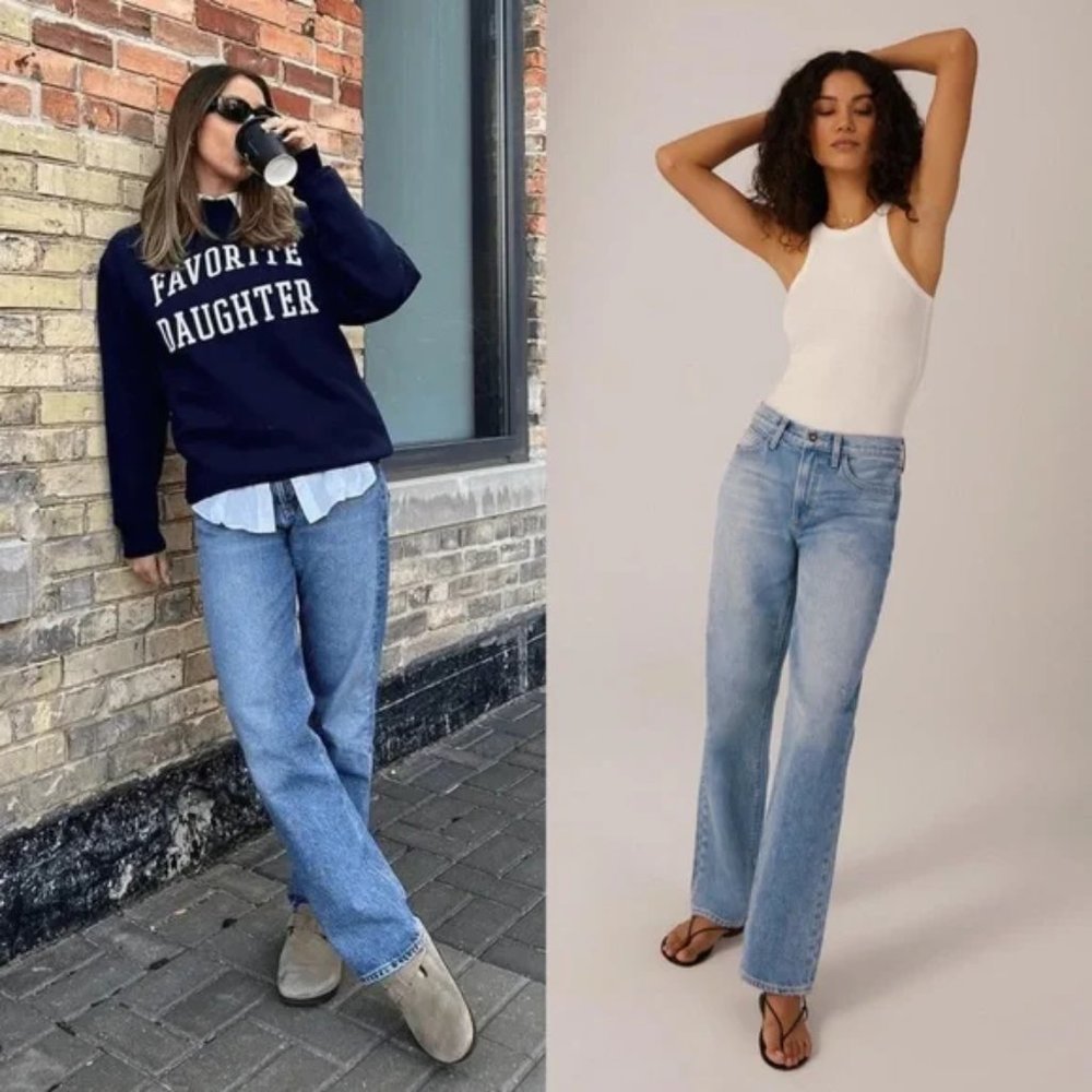 FAVORITE DAUGHTER The Tommy Mid Rise Boyfriend Jeans in Wash 1996 Blue US 29
